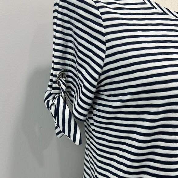 Rise and Olive blue and White stripes shortsleeve Shirt - Picture 3 of 9